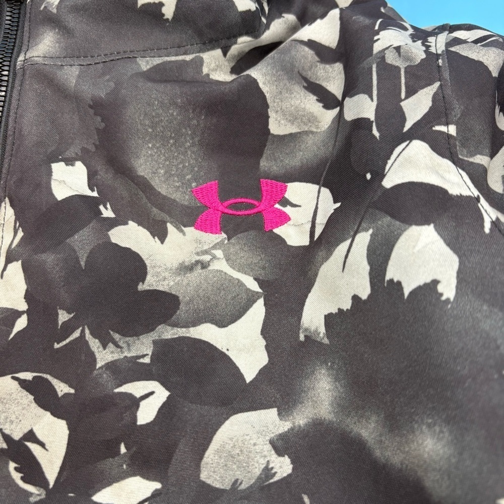 Under Armour Storm Kids Floral Camo Black and Gray Heavy Weight Jacket Size YLG - Picture 5 of 9